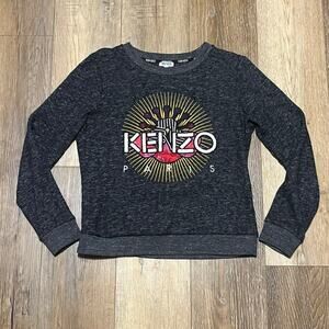 Kenzo Tanami Flower Sweatshirt S Marled Grey Limited Edition Psychedelic Pop Art